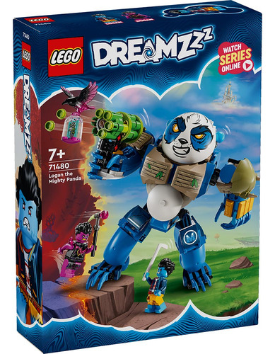 LEGO® DREAMZzz™ Logan Panda Poderoso 71480; juguete para niño; 2 formas de construir el guerrero panda; incluye 2 minifiguras; 7+