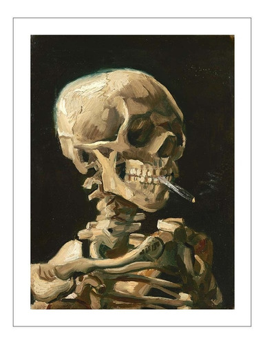 Lamina Fine Art Calavera Con Cigarrillo Van Gogh 55x70 Myc