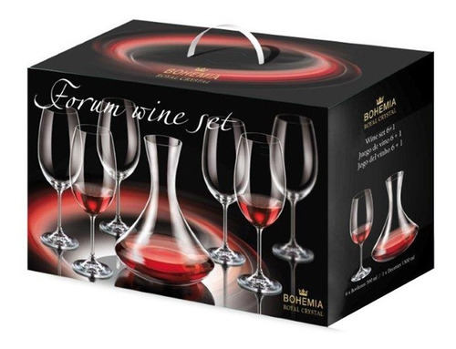 Bohemia Wine Set Decantador 1500 Ml + Copa Burdeos 590 Ml X6