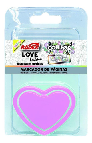 Clips Colorido Marcador Pag. Love Candy C/6un Radex Blister