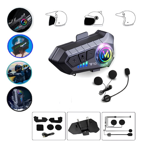 Fone De Ouvido Transmissor Bluetooth 5.0 Para Capacete Moto
