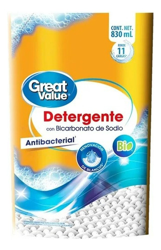Detergente Líquido Great Value Con Bicarbonato 830 Ml