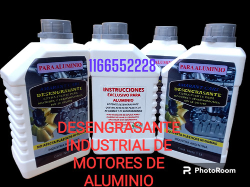 Desengrasante Industrial  Para Aluminio Y Acero Inoxidable