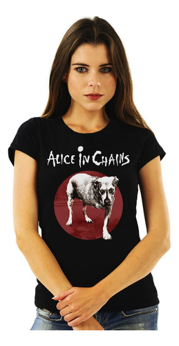 Polera Mujer Alice In Chains Dog Rock Impresión Directa