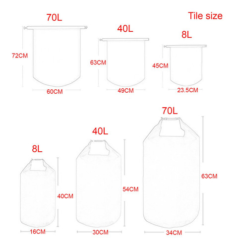 3 Uds Bolsas Secas Impermeables Organizador Saco Seco Bolsa