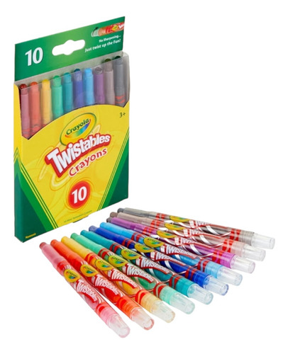 Mini crayón retráctil Crayola de 10 colores
