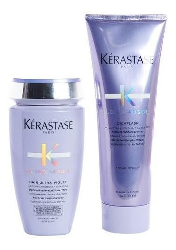 Kit Kerastase Blond Absolu Shampoo Ultra Violeta + Enjuague