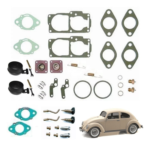 Kit Carburador Fusca 1600 84 A 86 Dupla Alcool C/giclagem