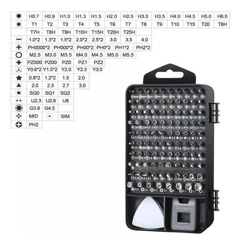 Kit Destornilladores Precisión 115 En 1 Magneticos Calidad
