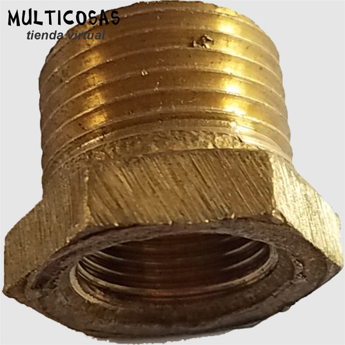 Imagen 2 de 7 de Buje Reductor De Bronce Macho De 1/2 Y Hembra De 3/8 Pulgada
