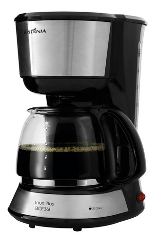 Cafeteira Plus Bcf36i 30 Xícaras Preto / Inox Britânia 110v