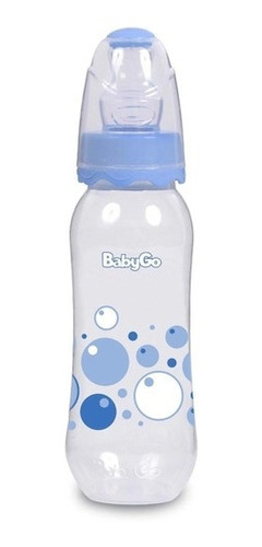 Mamadeira Clean Azul 240ml Ortodontica Silicone +de6m Babygo