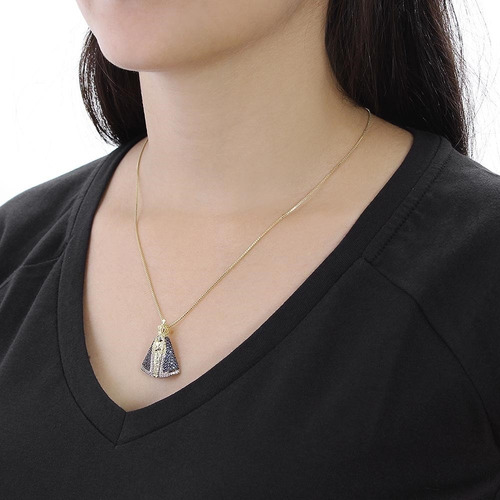 Imagem 2 de 4 de Colar Country Com Pingente Nossa Senhora Aparecida - Espora