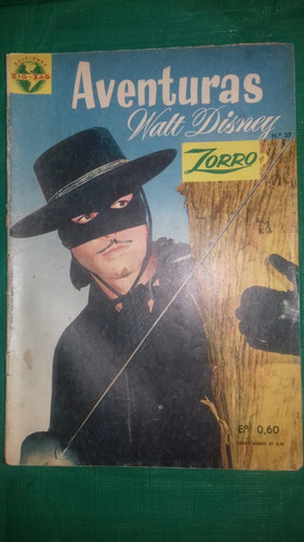 Cómics Aventuras W.d N°37, Zorro,1965,  Zig Zag, Chile