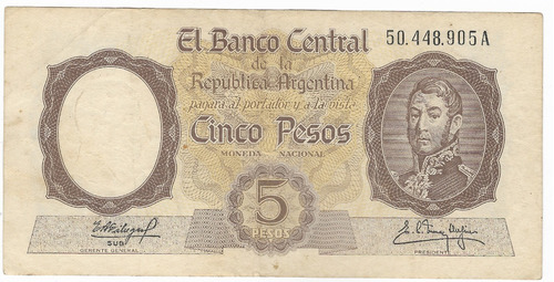 !! 5 Pesos Monedas Nacional 1960 Exelente E Imperdible  !!!