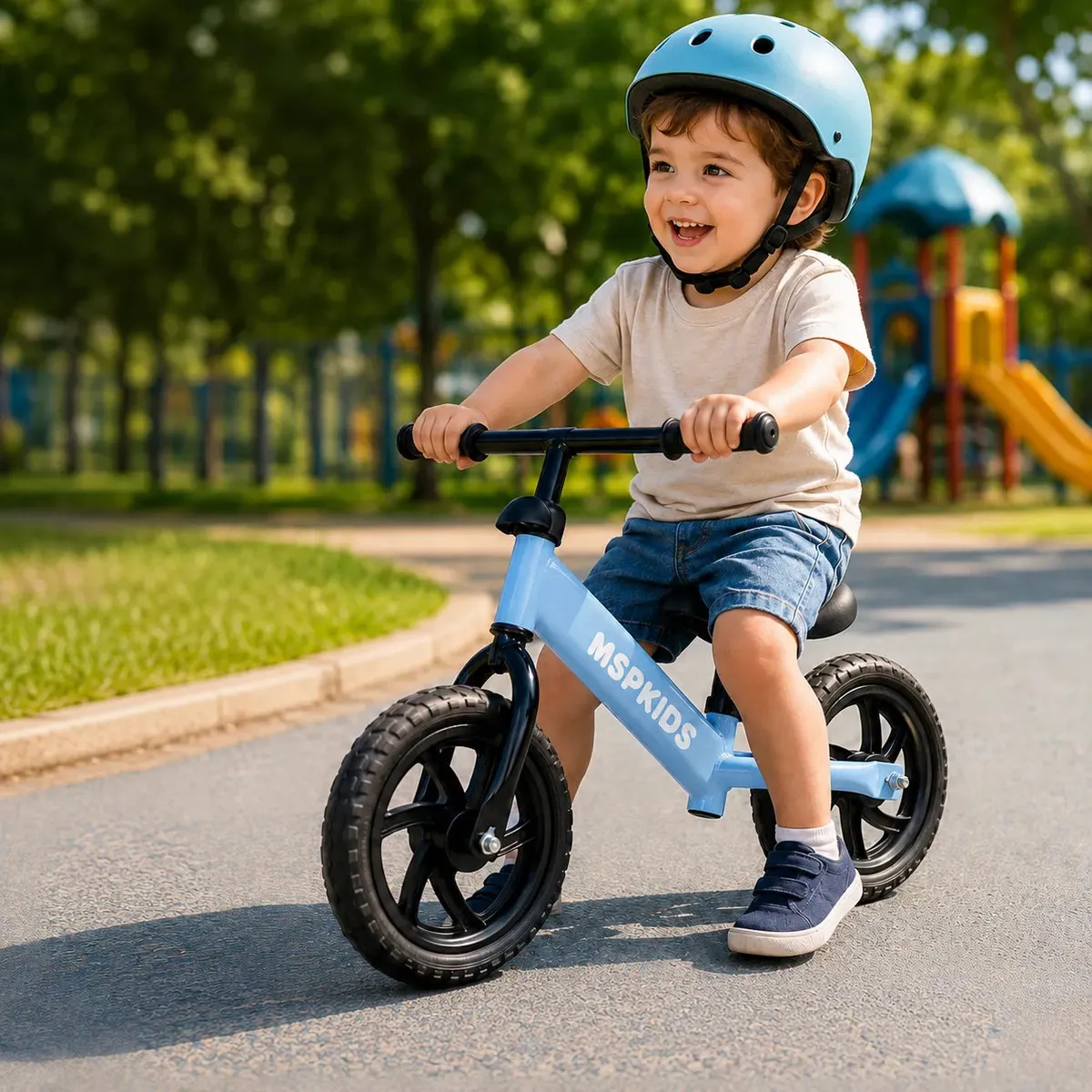 Bicicleta de Equilíbrio Infantil MSP Kids Aro 12 com Assento e Guidão Ajustáveis
