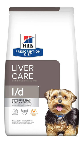Imagen 1 de 2 de Alimento Hill's Prescription Diet Liver Care l/d para perro adulto todos los tamaños sabor pollo en bolsa de 7.9kg