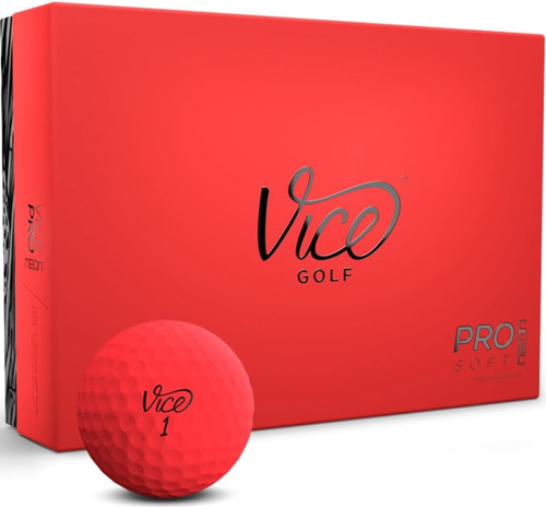 Pelotas Bolas De Golf Vice Pro Suaves Rojo