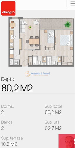 Departamento En Arriendo De 2 Dorm. En Cerro Paranal