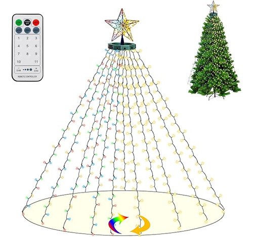 Luces Para Arbol De Navidad Con Estrella Superior 300 Led Co