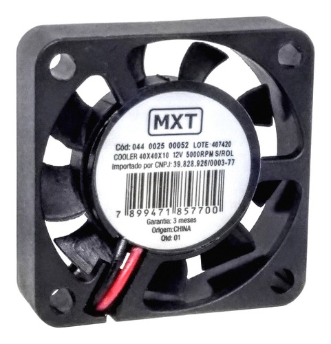 Imagem 1 de 2 de Ventoinha Cooler Micro Ventilador 40 X 40 X 10mm 12v 5000rpm