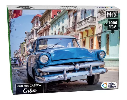 Quebra Cabeça 1000 Peças Carro Antigo Ruas De Cuba Caribe