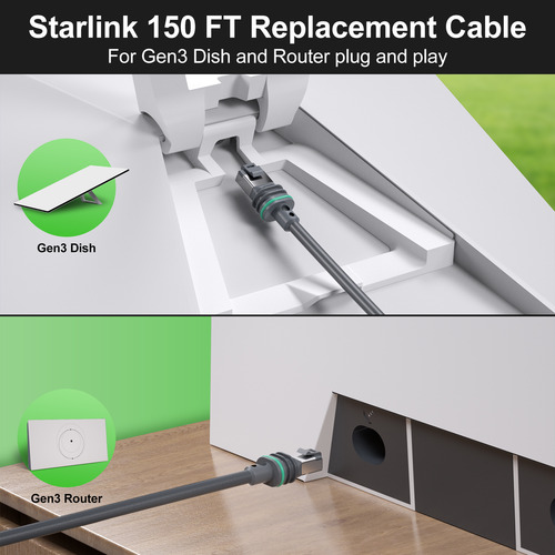 Cabo Extensor Starlink V3 15m Reforçado Uso Externo Ethernet