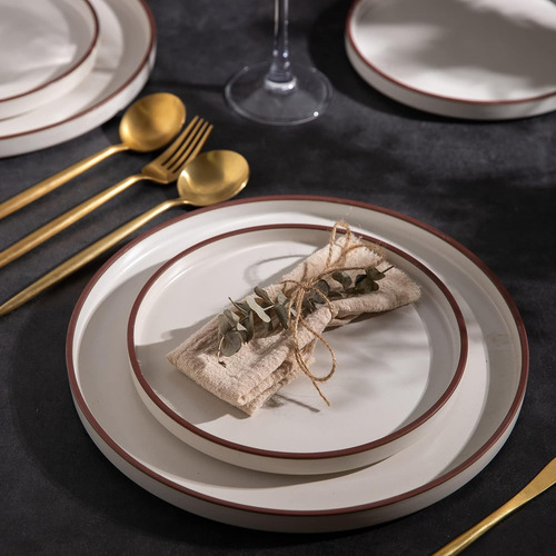 Set Platos 20.32 Cm 6 Pcs Cerámica Redonda Ensalada