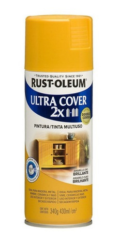 Spray Aerosol Ultra Cover 2x Amarillo Oro Brill. Rust Oleum