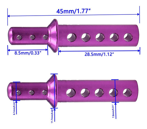 Treehobby 4 Piezas De Aluminio Para Poste De Cuerpo 08047 Co