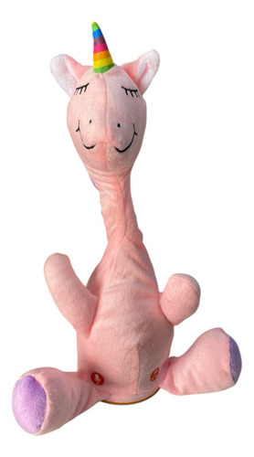 Unicornio Bailarín Repite Voz Con Luces Peluche Juguete