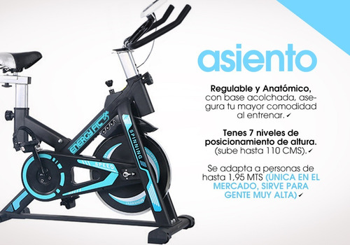 Imagen 4 de 10 de Bicicleta Fija Spinning Profesional Con Amortiguador 30 Kgs