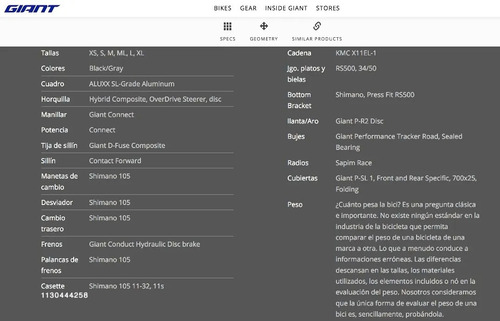 Bicicleta Giant Contend Sl1 Disc