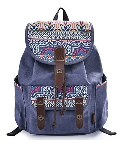 Douguyan Mochila De Lona Para Mujer Diseño Floral
