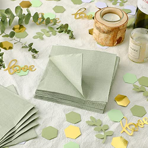 Paquete De 100 Servilletas De Cóctel De 2 Capas Verde ...