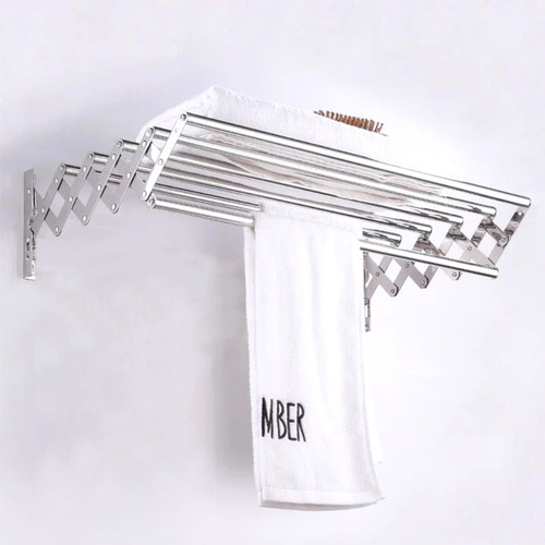 Imagen 5 de 6 de Tendedero Tender De Pared Plegable Acero Inoxidable P/ropa