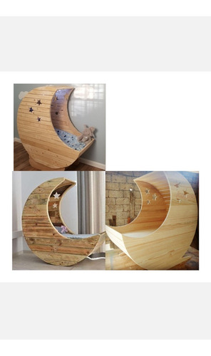 Moises De Madera Con Forma De Luna