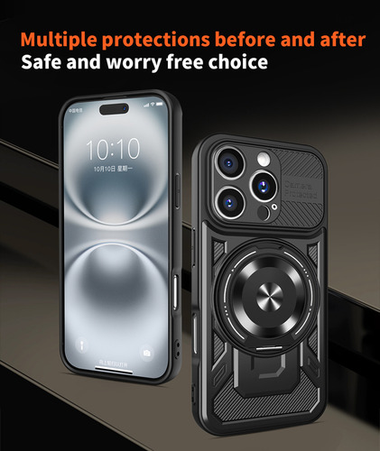 Funda Para Teléfono De La Serie Xiaomi, Funda Con Soporte De Anillo Giratorio Y Funda Anticaída Compatible Con Carga Inalámbrica