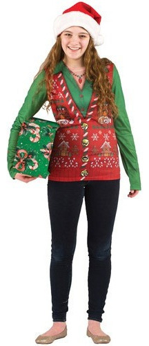 Blusa Con Chaleco Feo De Navidad Talla Xl Para Mu