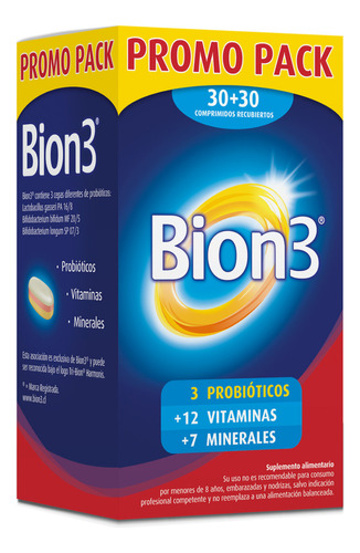 Suplemento en comprimidos Bion 3  Bion 3 Adulto vitaminico sabor original en botella 60 un