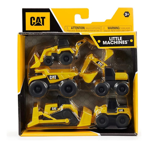 Pack 5 Vehiculos Construcción Cat Little Machines