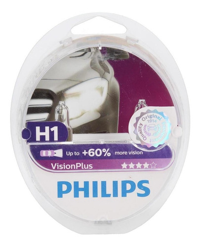 2x Lampara Philips H1 Vision Plus 12258 12v 55w P145s.