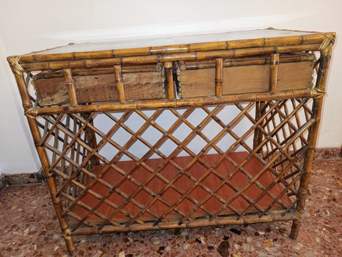 Mesa Organizador De Mimbre. (Usado)