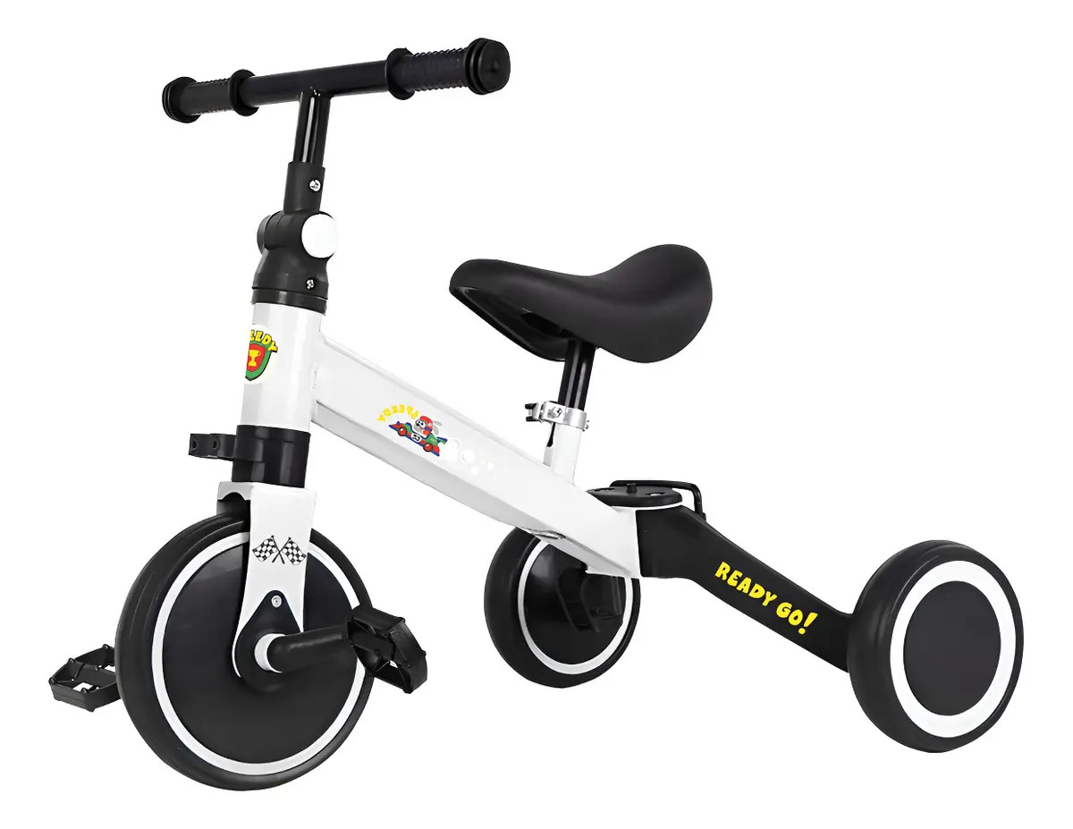 Triciclo 3 En 1 Para Niños Bicicleta Equilibro Con Pedales Color M89 Blanco