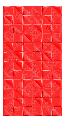 Cerámica Revestimiento Rojo 3d 60x1.20 Cm. 