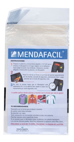 Imagen 3 de 8 de Parche Rectangulo De Jean Mendafácil Art 205 Por Unidad
