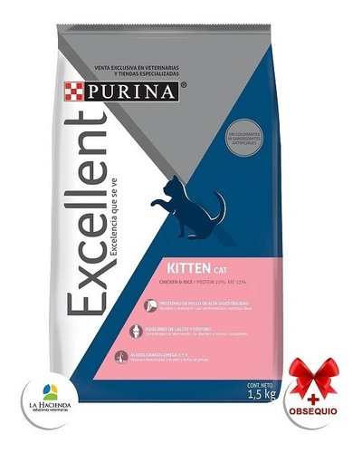 Imagen 1 de 2 de Alimento Excellent Gatitos 7,5kg + Ratoncito!