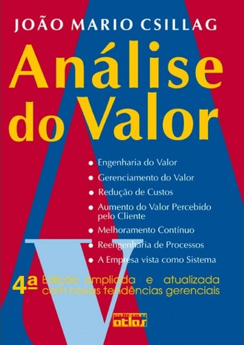 Análise Do Valor, de Csillag, João Mário. Editora Atlas Ltda., capa mole em português, 1995