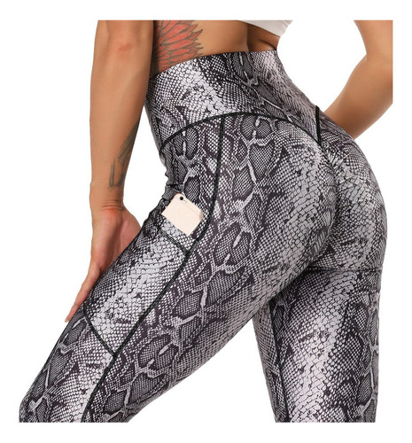 Pantalones De Yoga Con Estampado De Serpiente Leggins Deport