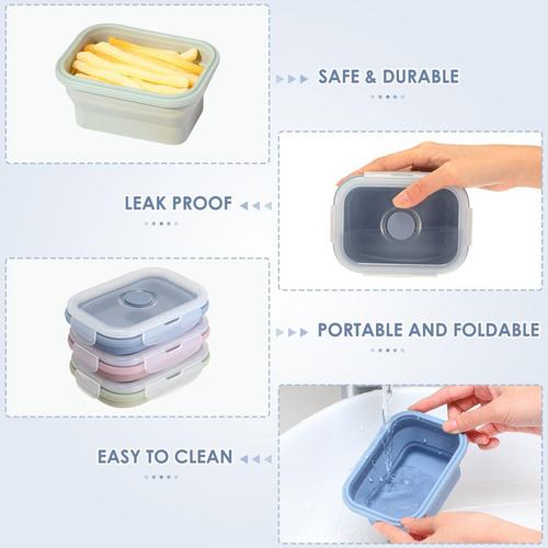Mifoci 6 Recipientes De Silicona Para Alimentos De 11.8 Oz C